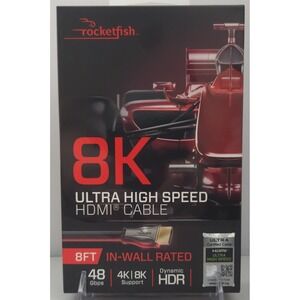 Rocketfish - 8ft 8K Ultra High Speed HDMI 2.1 Certified Cable - RF-HG08N19 - NEW